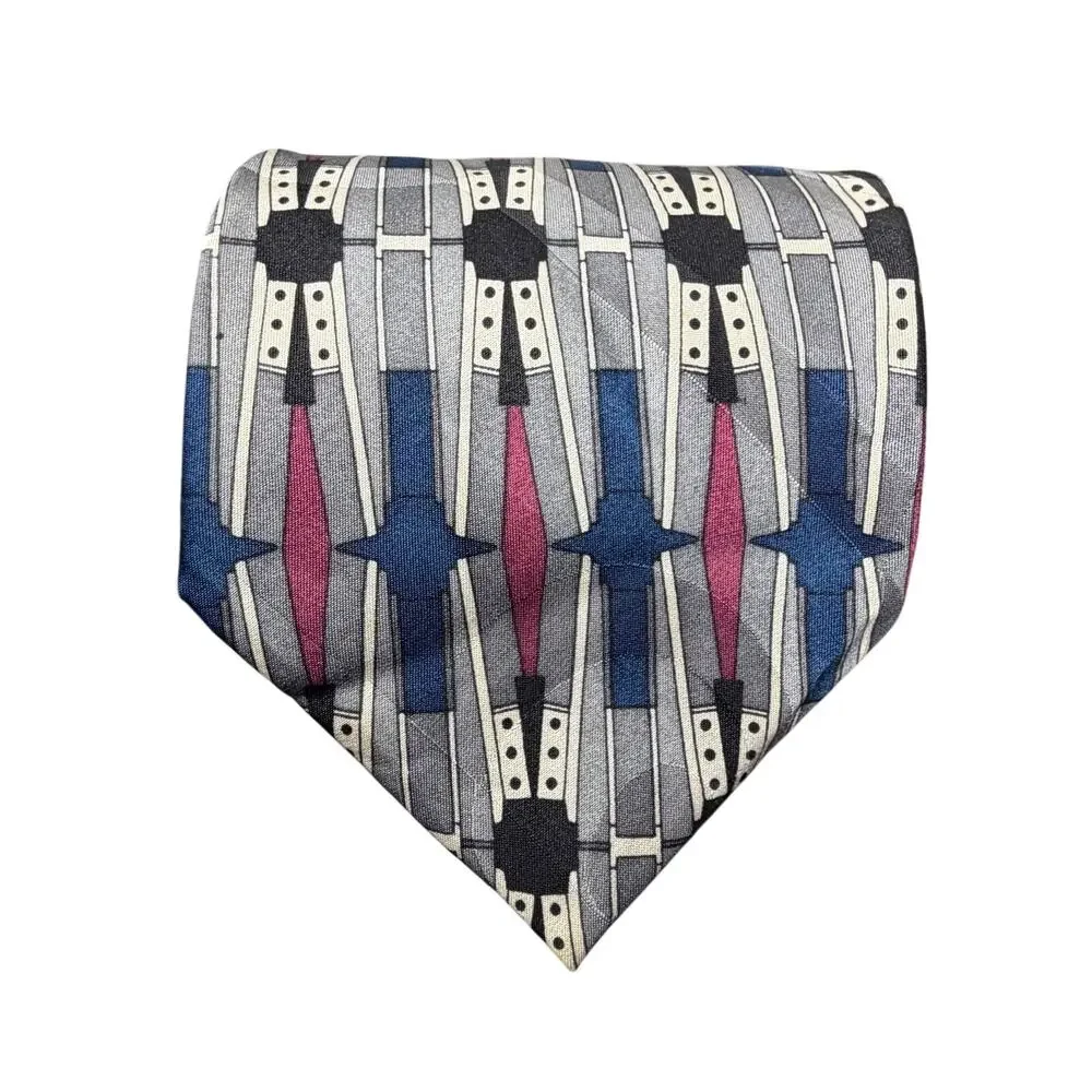 Screenplay by Martin Wong Silk Tie Art Deco Geometric Abstract Vintagee
